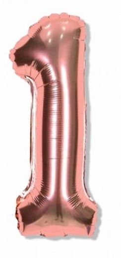 

Balon Foliowy Cyfra 1 , 86cm, różowe złoto