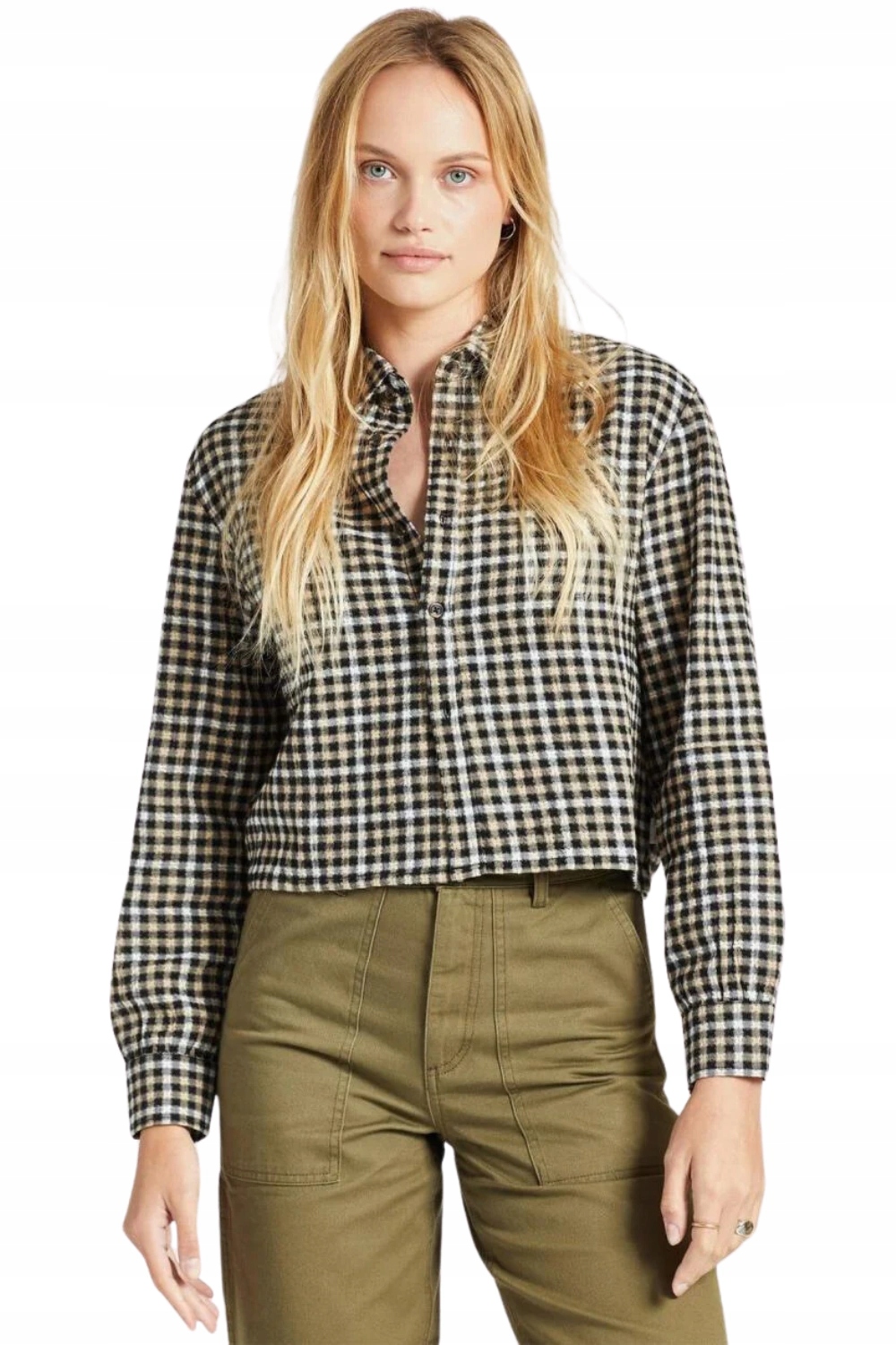 Dámská kostkovaná košile Brixton Beverly s dlouhým rukávem, bavlněná, vel. S