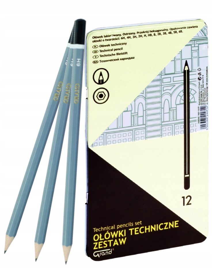 

Zestaw Ołówków Technicznych Grand /12szt/ Pudełko