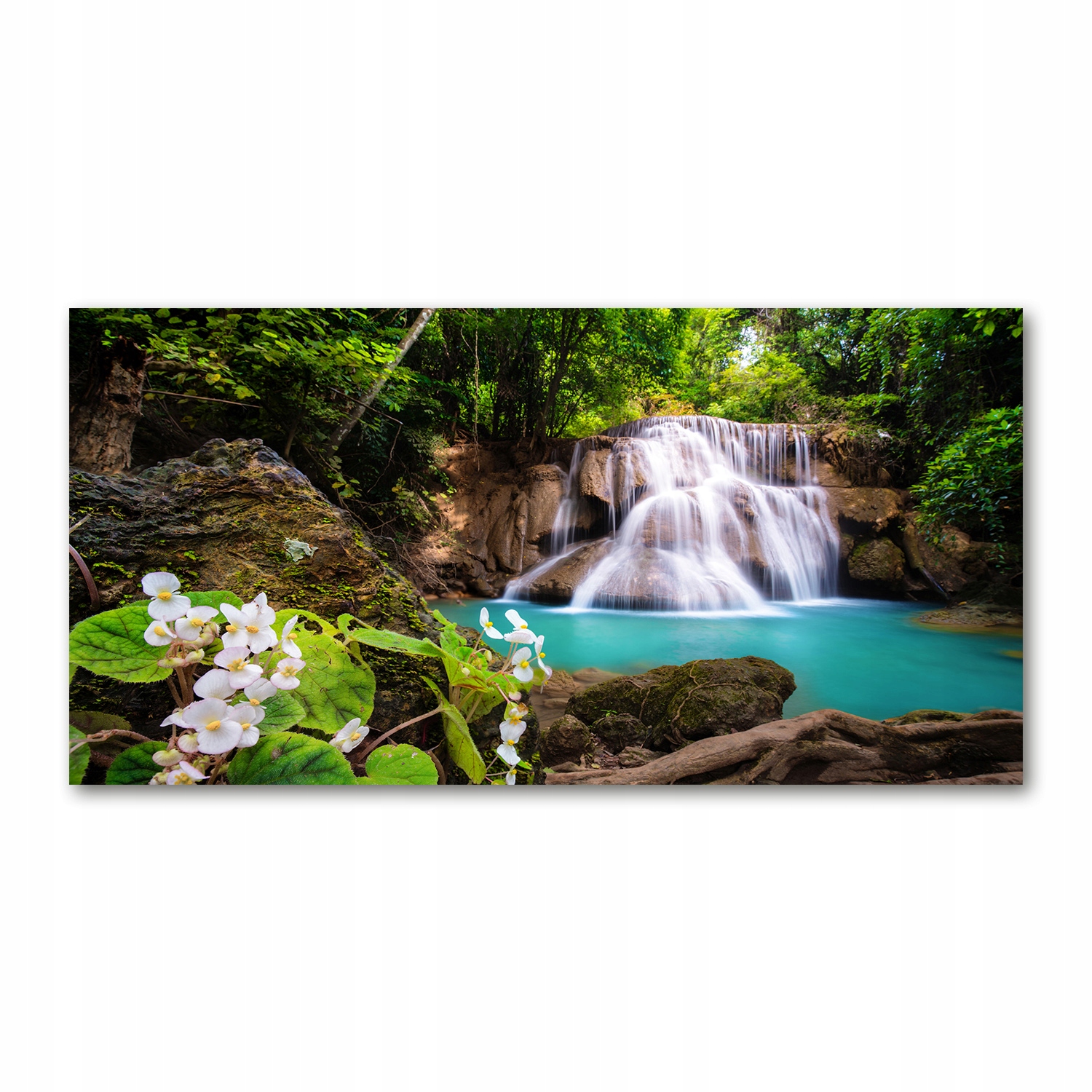 Foto obraz sklo akryl Vodopád Thajsko 120X60 cm