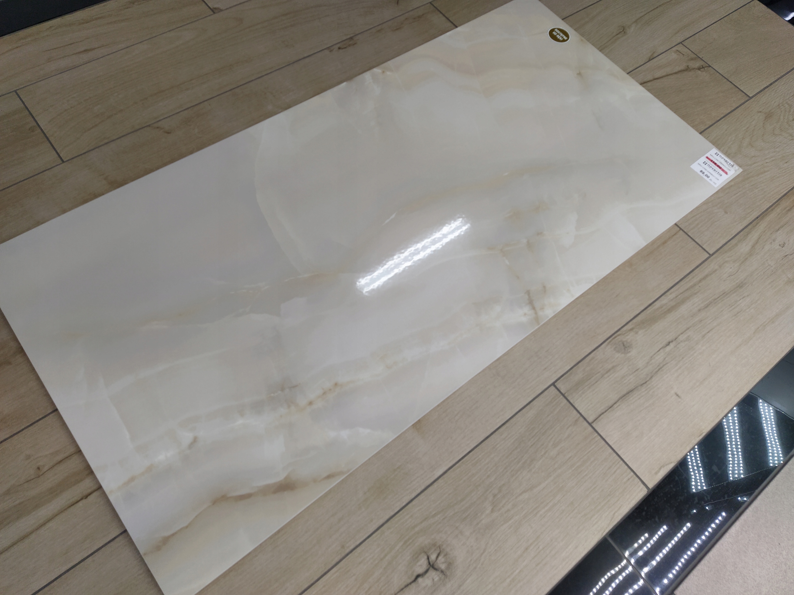 Gres szkliwiony połysk beżowy 120x60 rektyfikowany Typ gres