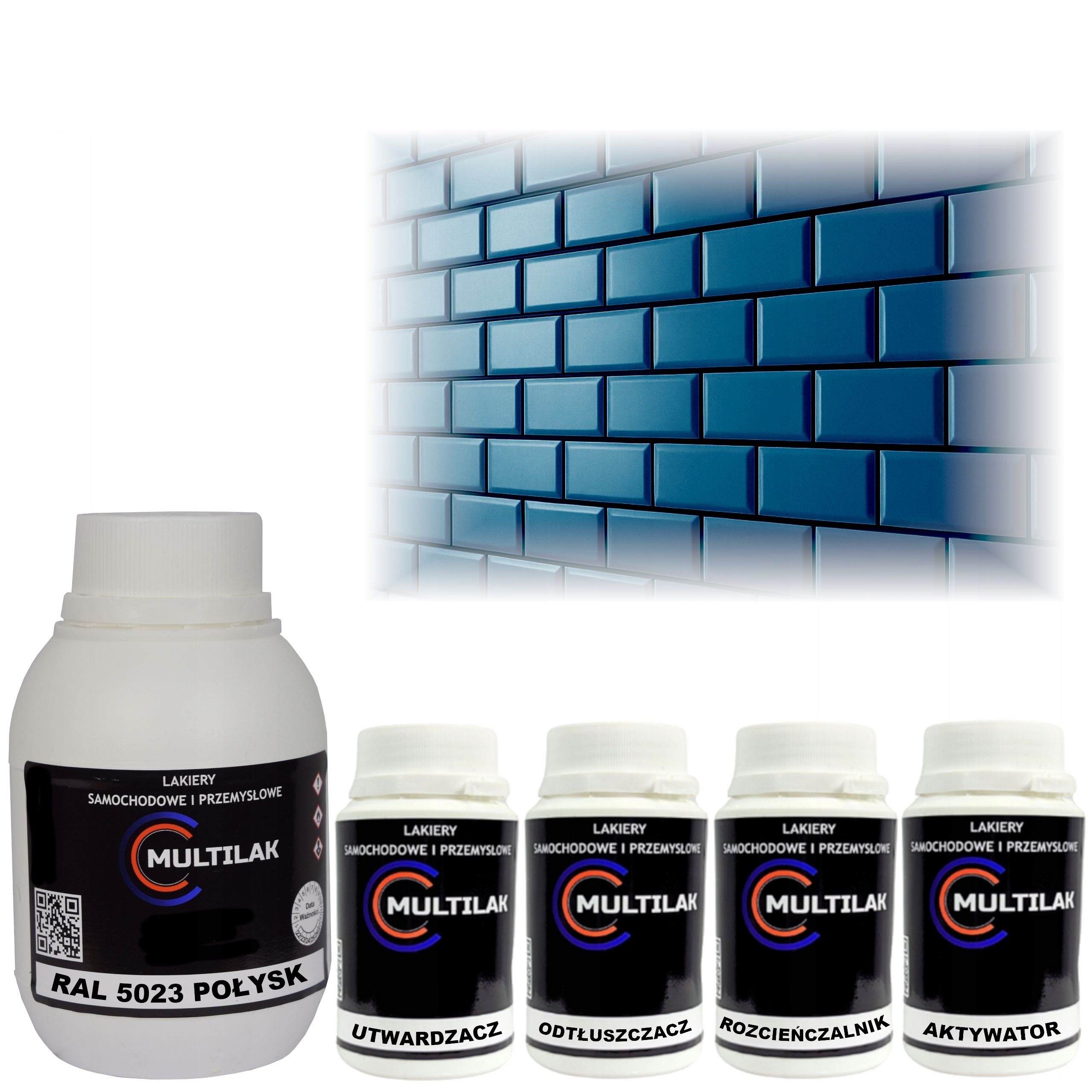 Lak barva Ral 5023 na glazuru dlaždic na váleček štětec 0,5L Lesk