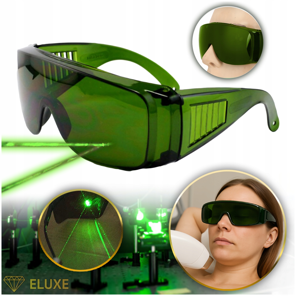 OKULARY OCHRONNE DO DEPILACJI LASEROWEJ LASERA IPL Szerokość urządzenia 1 cm