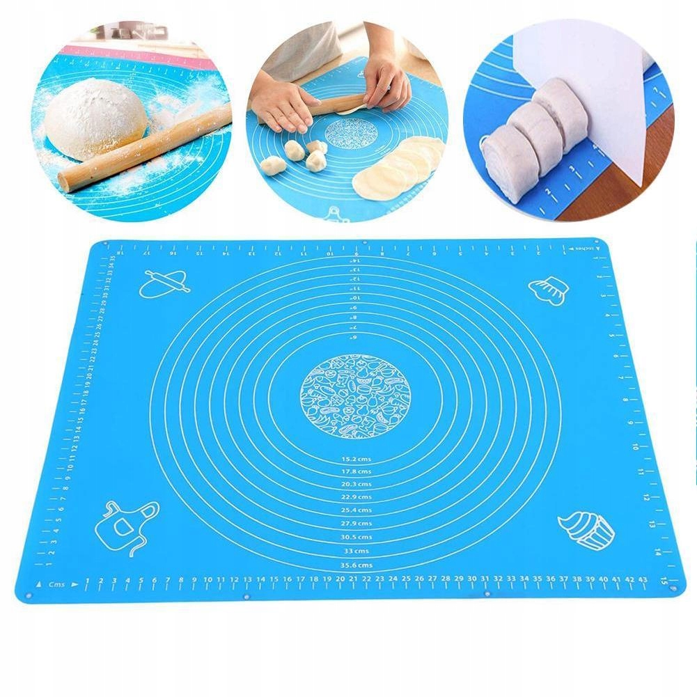 STOLNICA SILIKONOWA MATA KUCHENNA Z MIARAMI 50x40 Marka inna