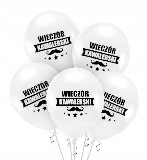 

Balony Wieczór Kawalerski białe 5szt kawalerskie