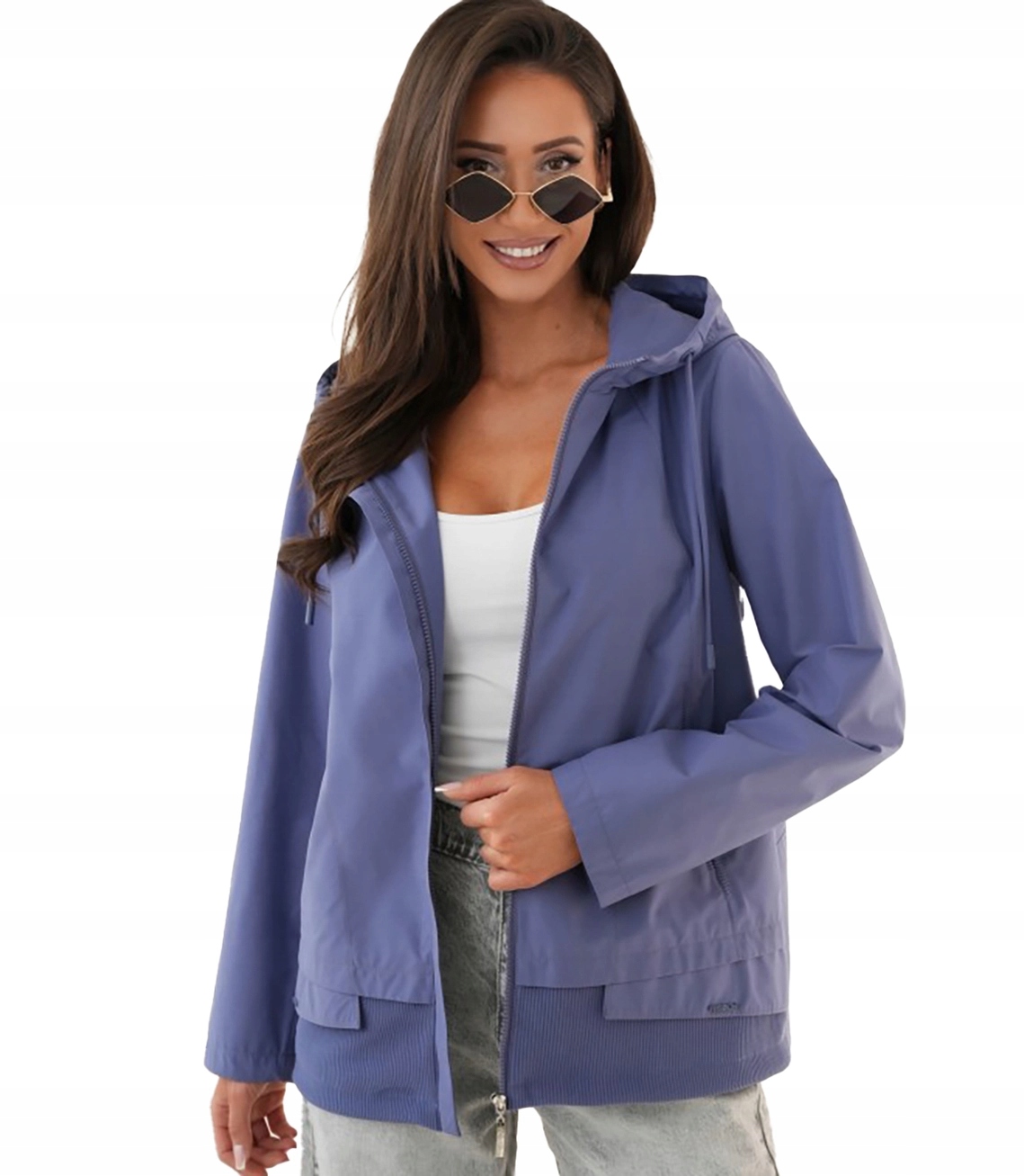 Dámská bunda do každého počasí – oversize, s kapucí, stylová Katarzyna 46