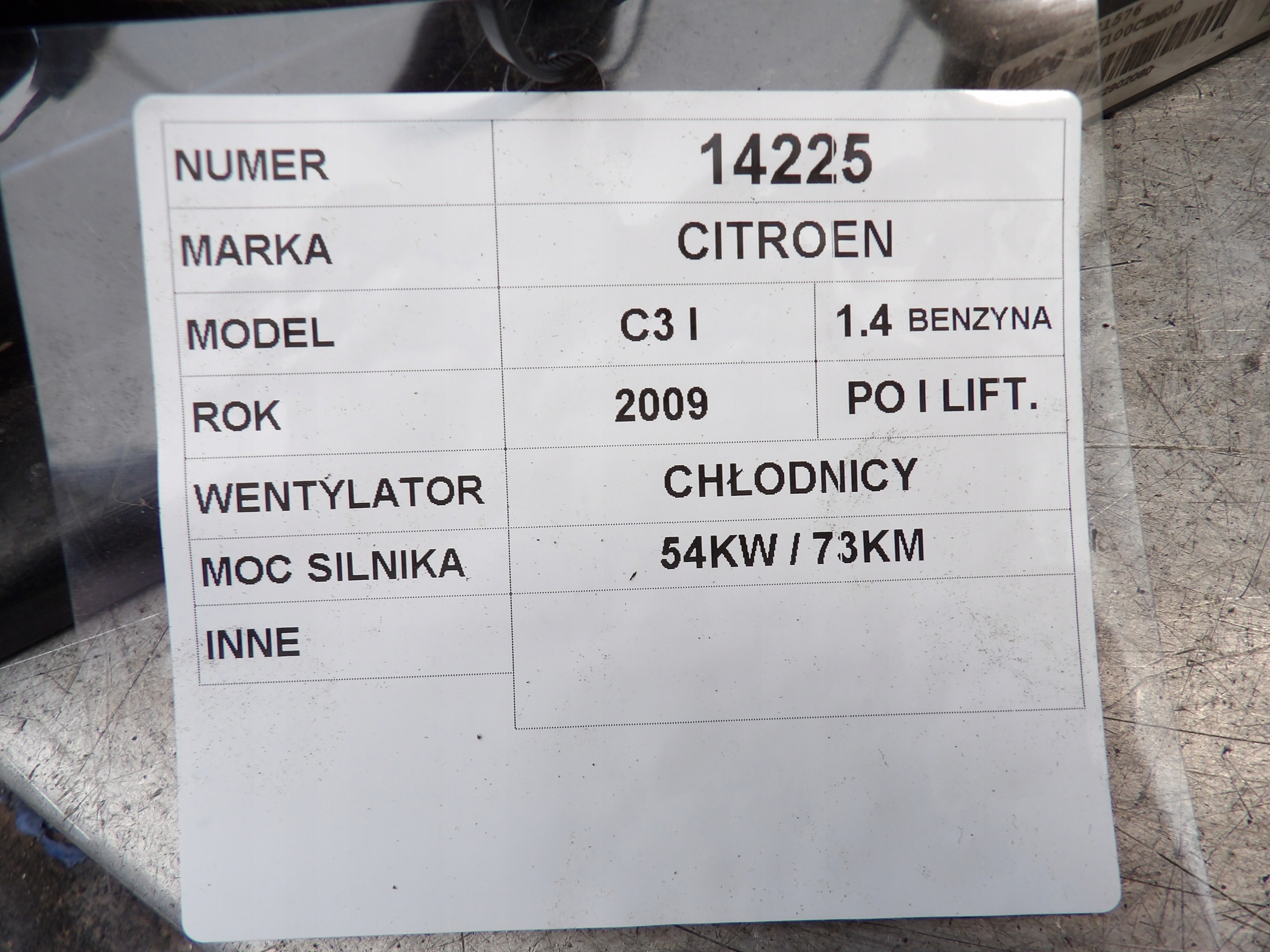 Citroen C3 e Ventola radiatore 9682902080 FS1576 GMV100CEM00 M143208D