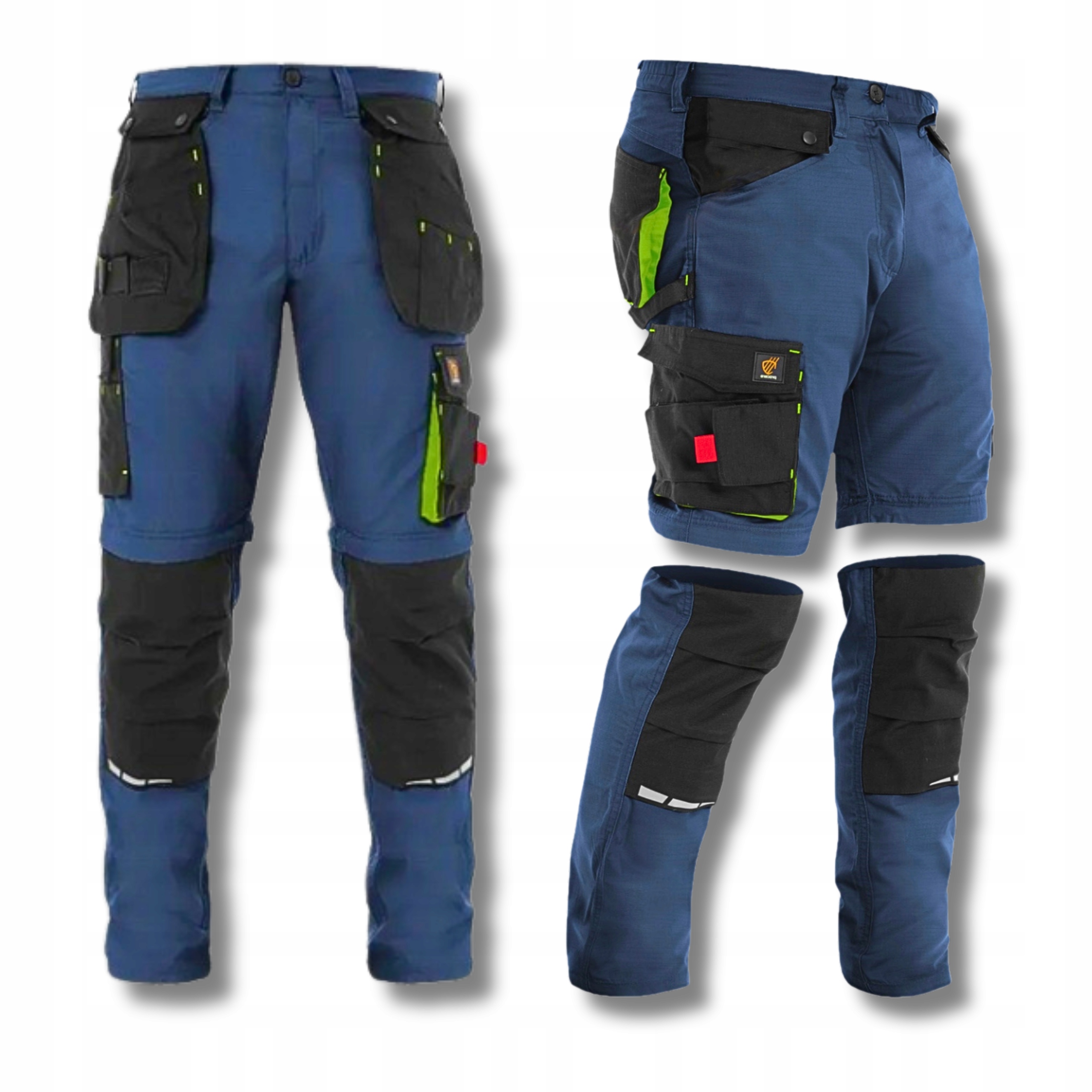 Spodnie Robocze Spodenki Do Pasa Wielofunkcyjne Bojówki Bhp 58