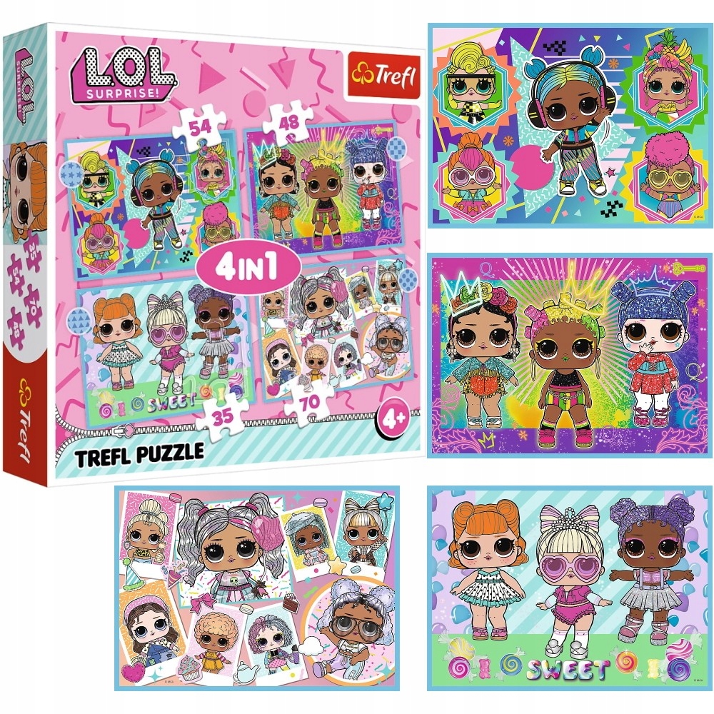 

Puzzle 4W Laleczki Lalki L.o.l. Surprise Trefl 4+