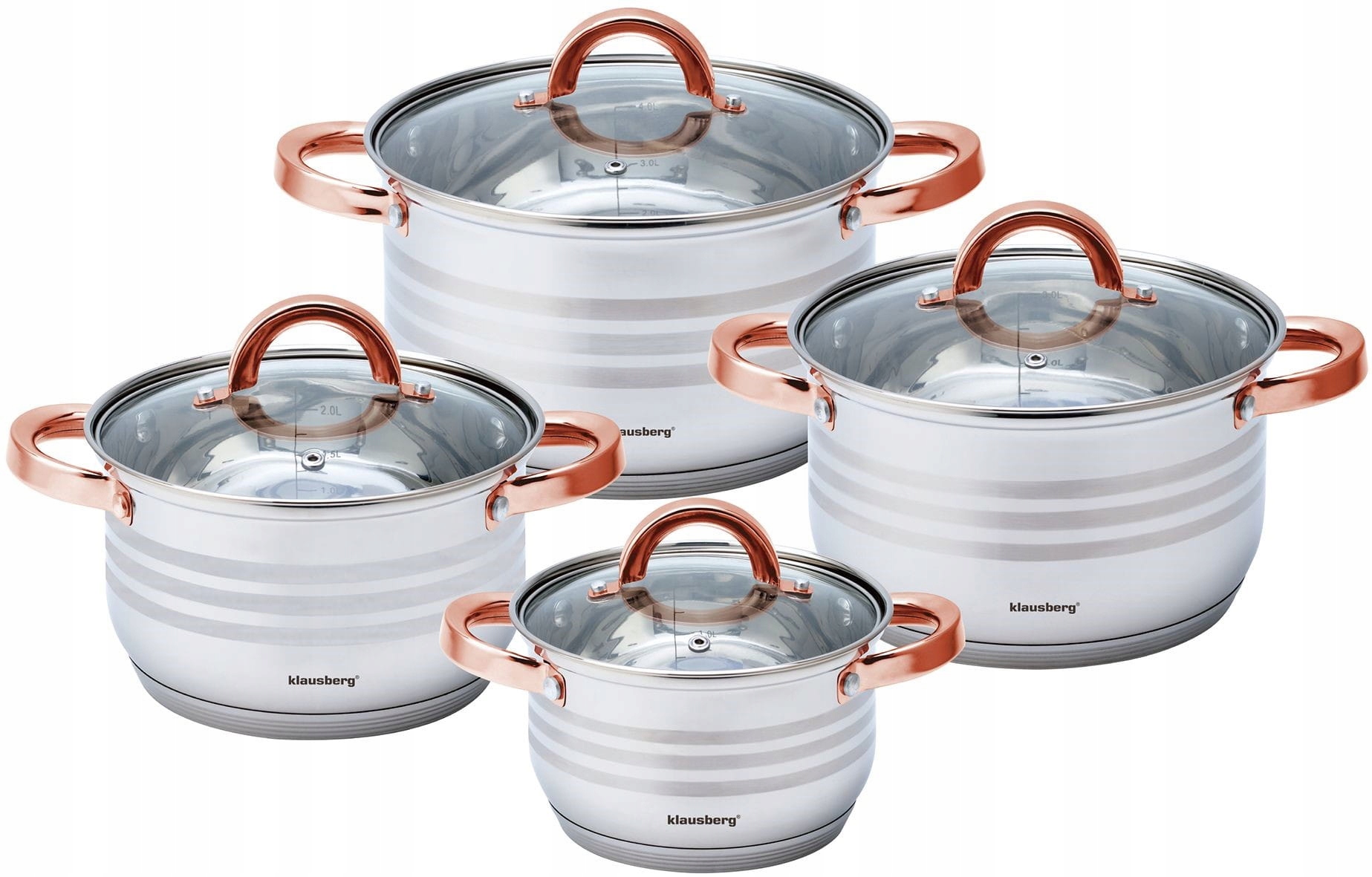 Sada hrnců Klausberg Rose Gold nerezová ocel 8 dílů 7699
