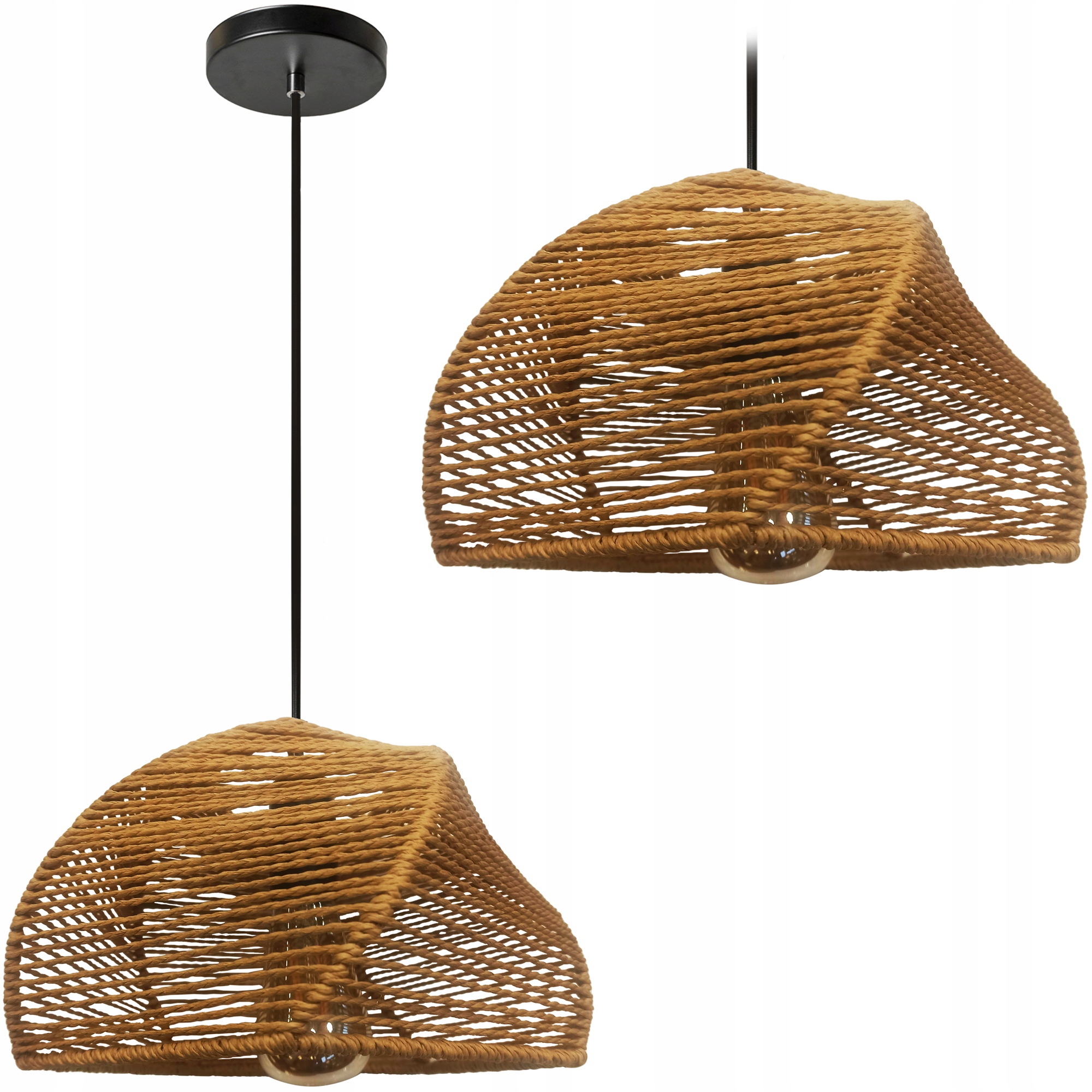 Závěsná Lampa Boho Přírodní Hnědá, Rustikální Stropní