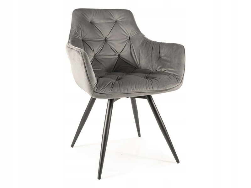 Čalúnená stolička Mango Velvet čierna/sivá do obývačky Sig