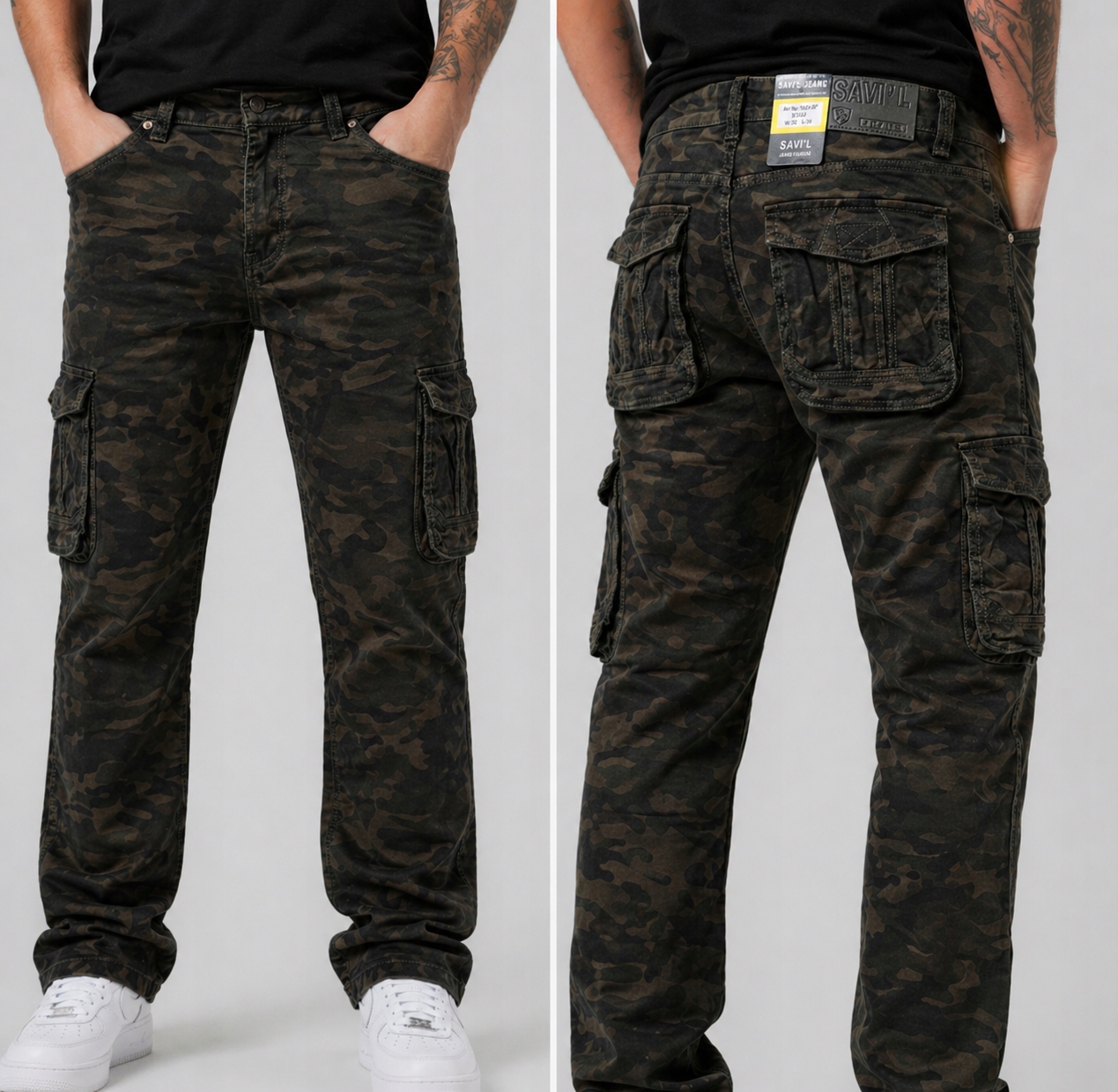 Kapsáče Pánské Maskáčový Kalhoty Regular Fit Casual W36 L32