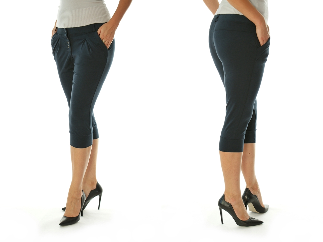 

Dresowe gładkie Spodnie alladynki Rybaczki 889#