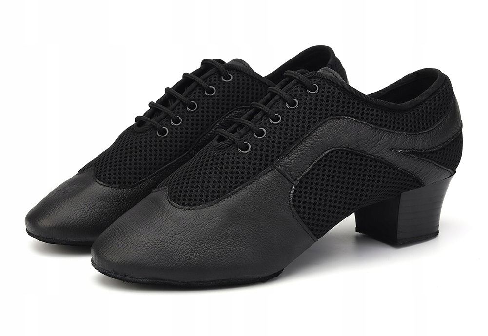 Buty Męskie Do Tańca Taneczne Latino Łacina Skóra+siatka Oddychające 4,5cm