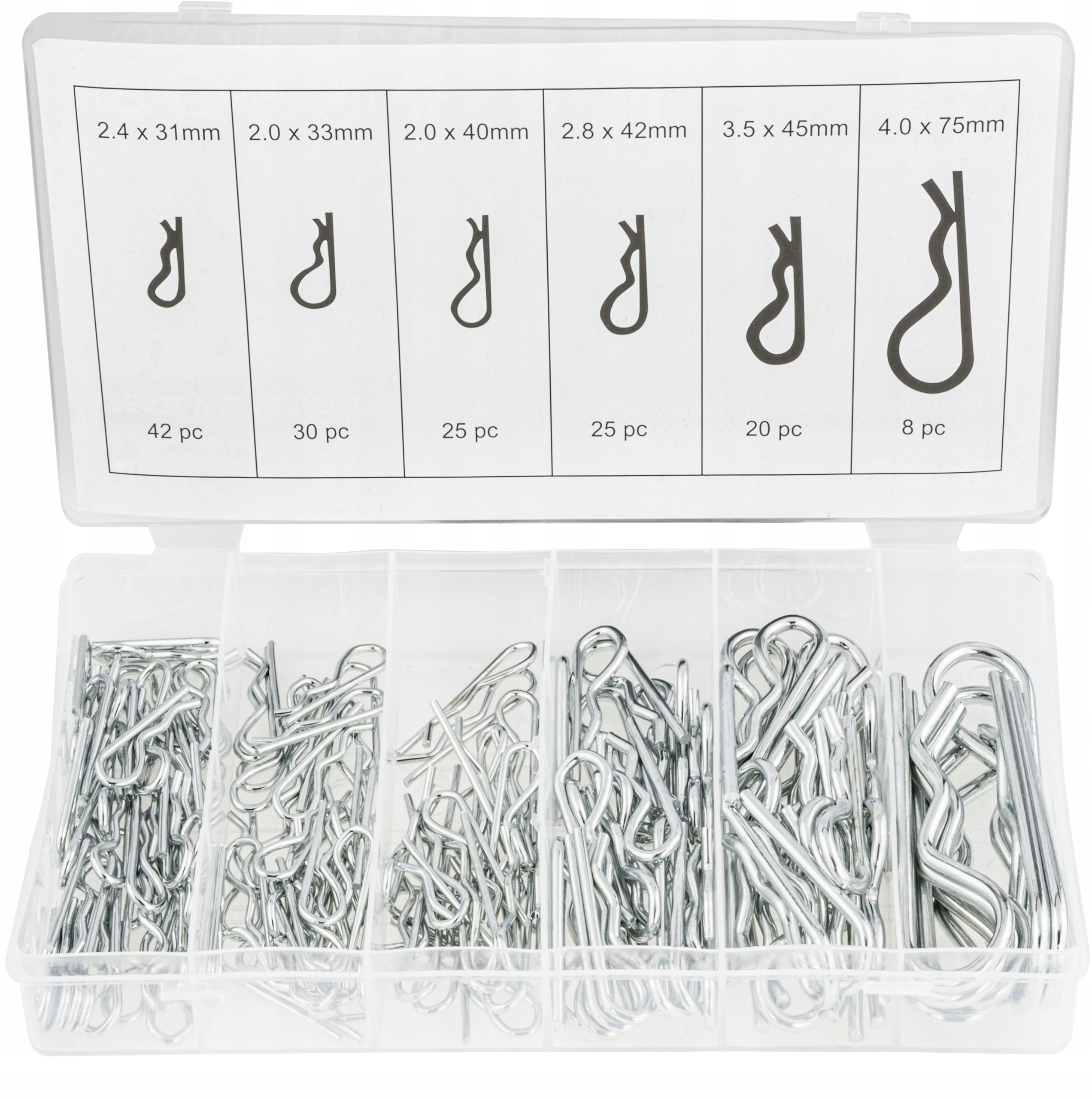 

Zestaw Zawleczek Sprężynowych 150 Szt 2.4-4.0 MM