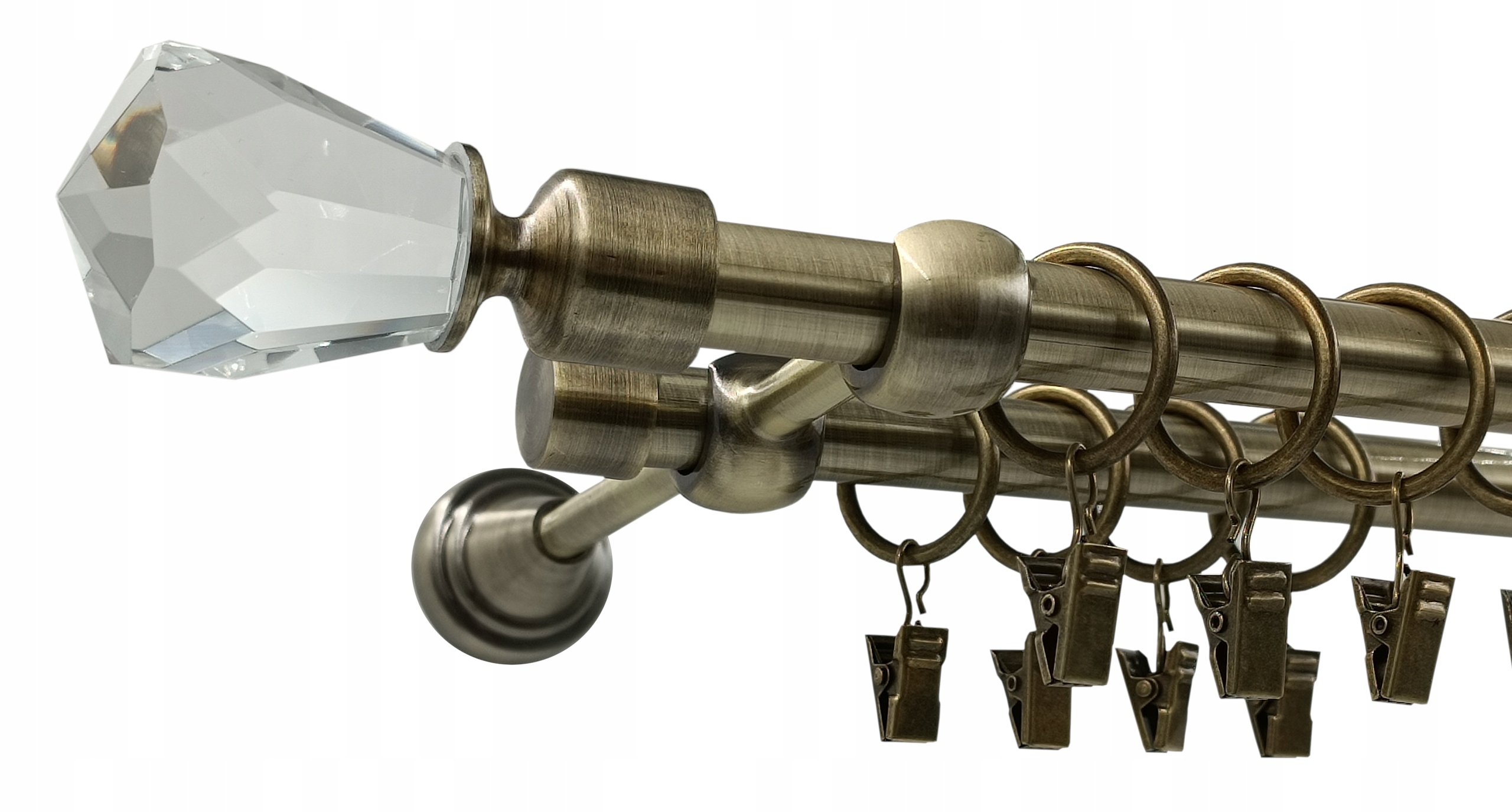 Garnýž Dvojitá Zlato 16+16 mm Light Crystal 180 cm