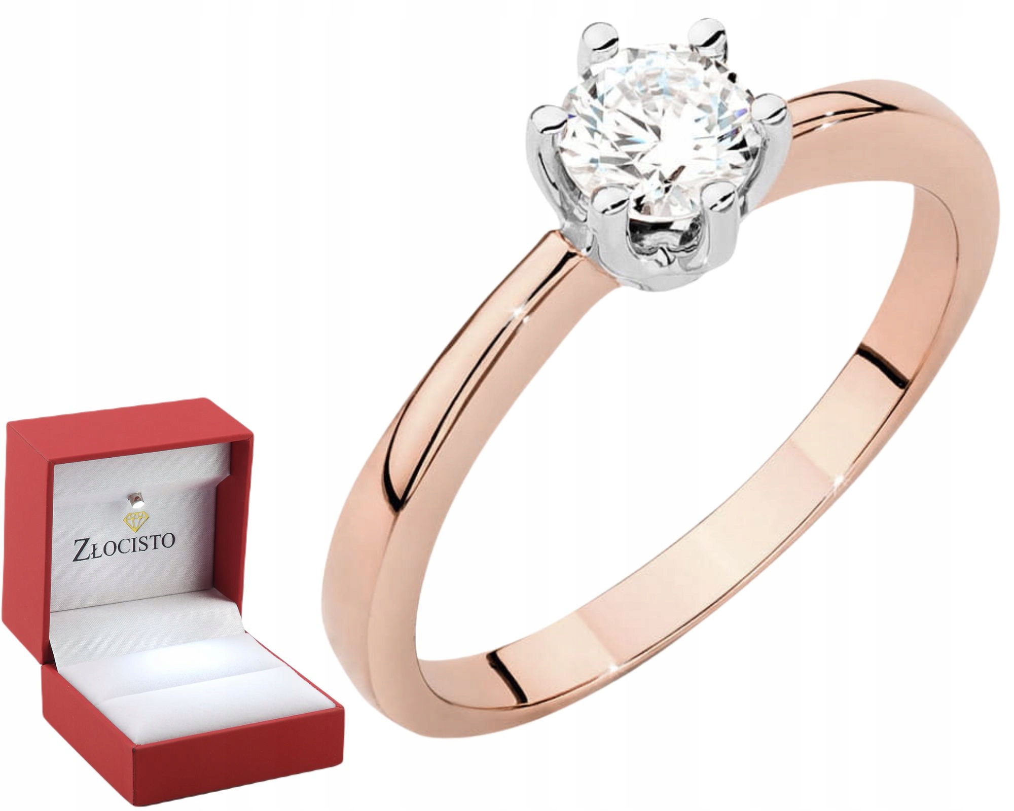 Růžové Zlato Prstýnek S Laboratorním Diamantem Gravírování 585 Bonus