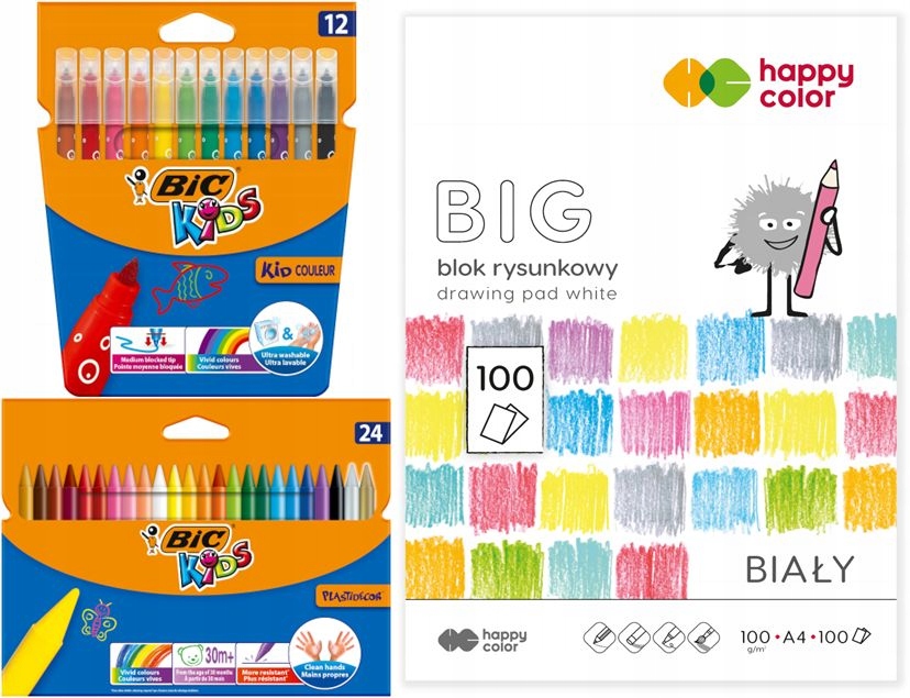 

Bic Zestaw Plastyczny Blok Flamastry Kredki 37 Szt