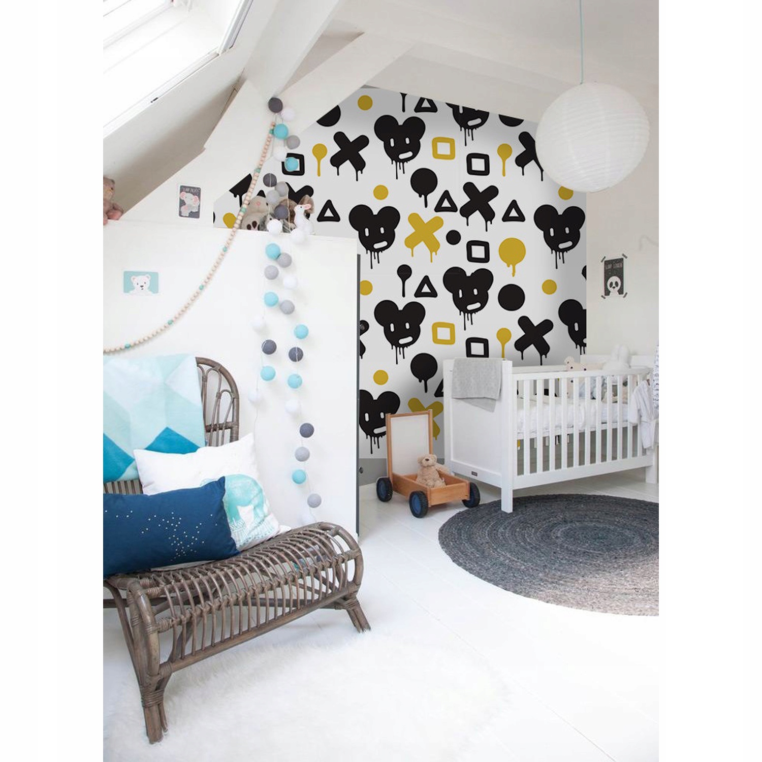 

Tapeta flizelinowa Graffiti czarno-żółty 416x254cm