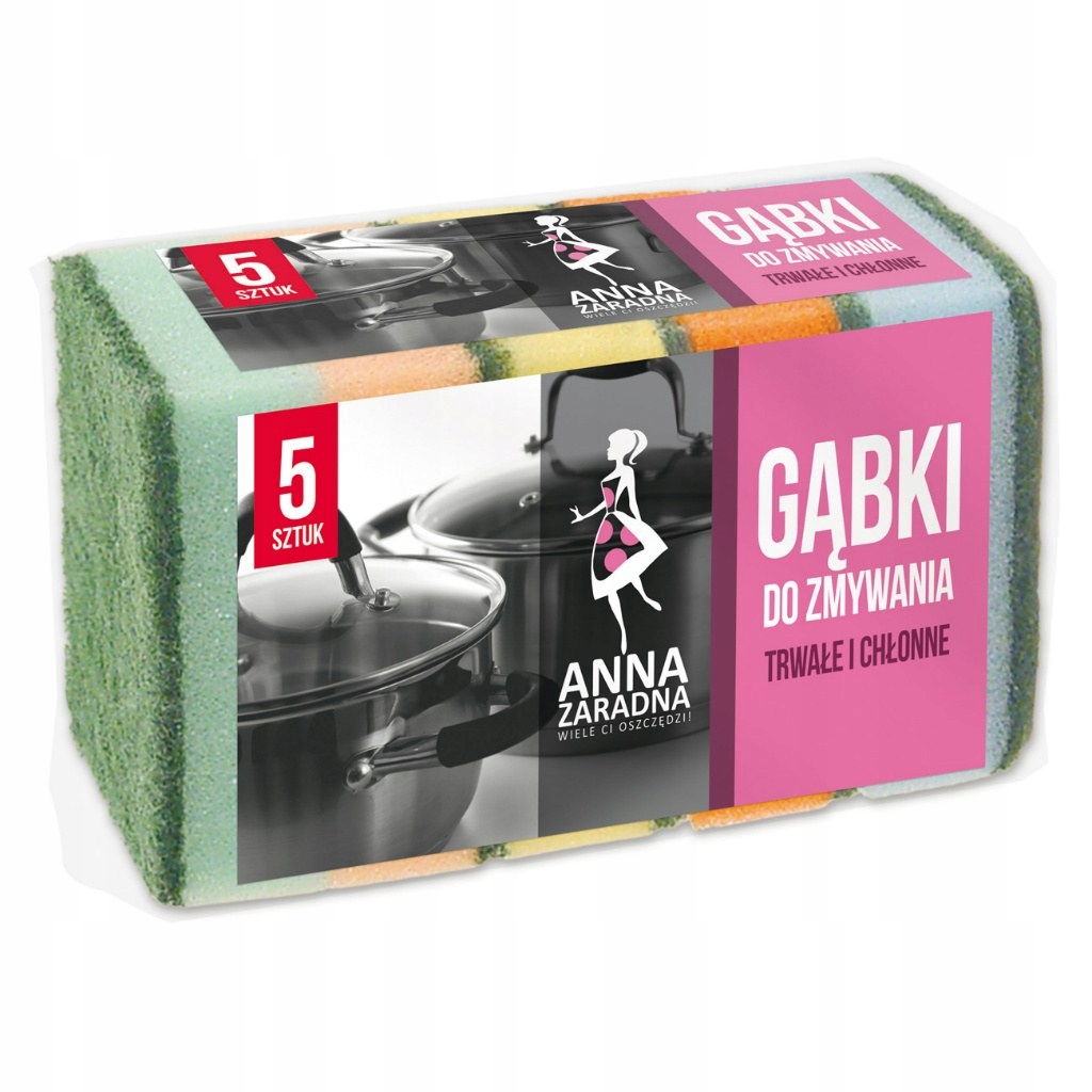 

Gąbki do zmywania duże 5 szt Anna Zaradna