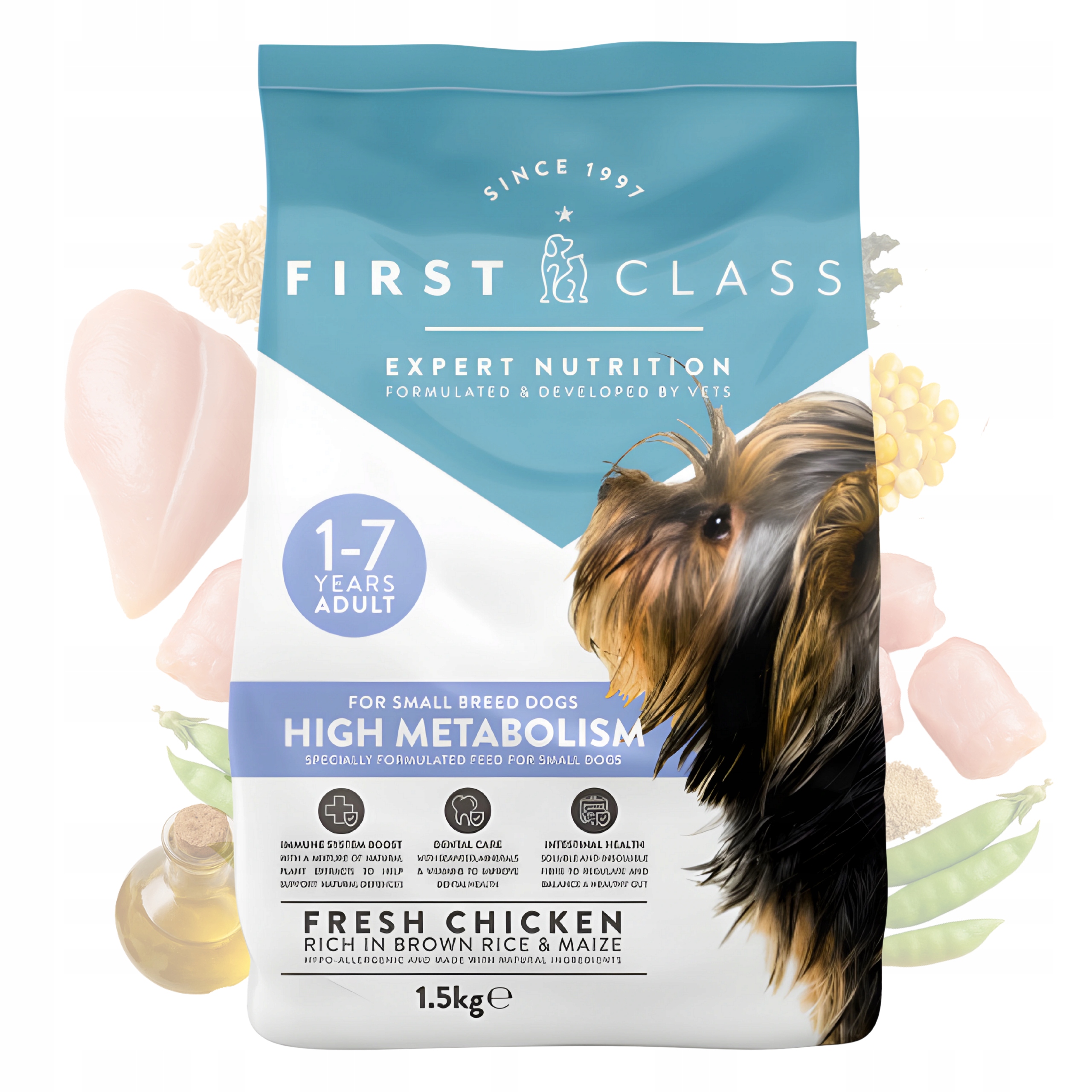 Sucha karma dla psa First Class Bezzbożowa Małe Rasy Smal Psy dorosłe 1,5kg