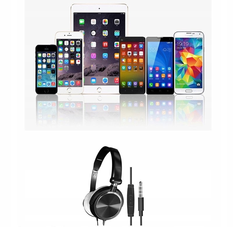 SŁUCHAWKI SKŁADANE NAUSZNE MIKROFON DO TELEFON MP3 Model KSNDJBK