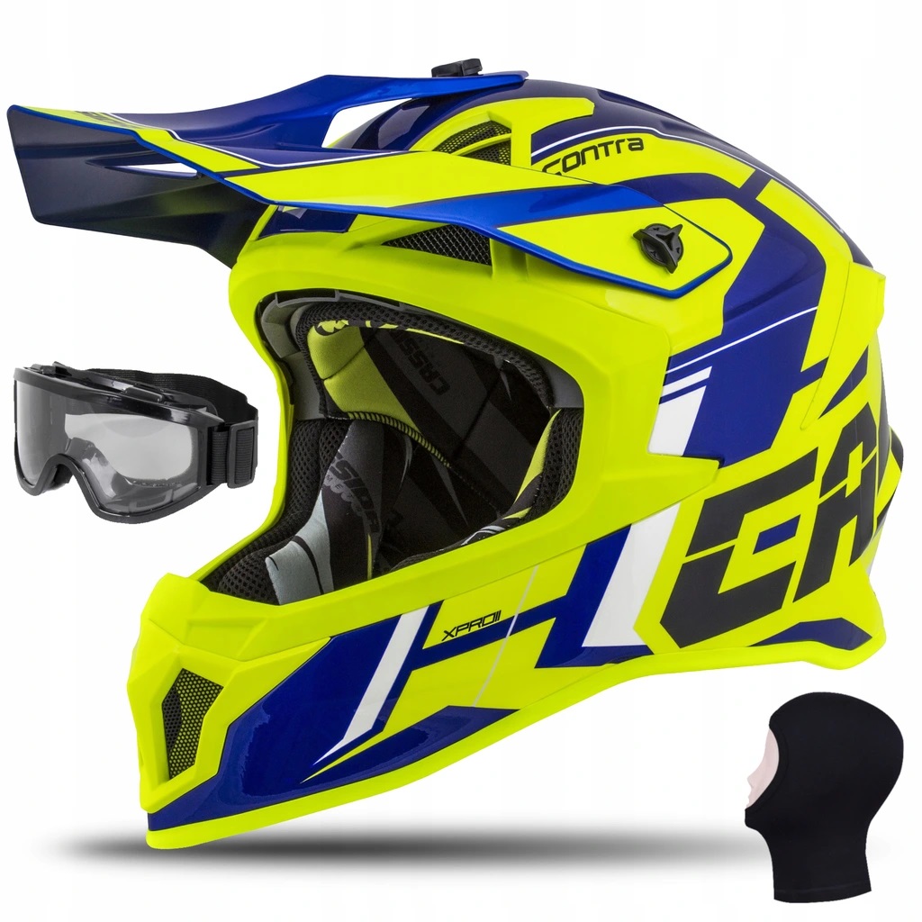 KASK NA CROSS CASSIDA Z WŁÓKNA SZKLANE PRO/CONTRA