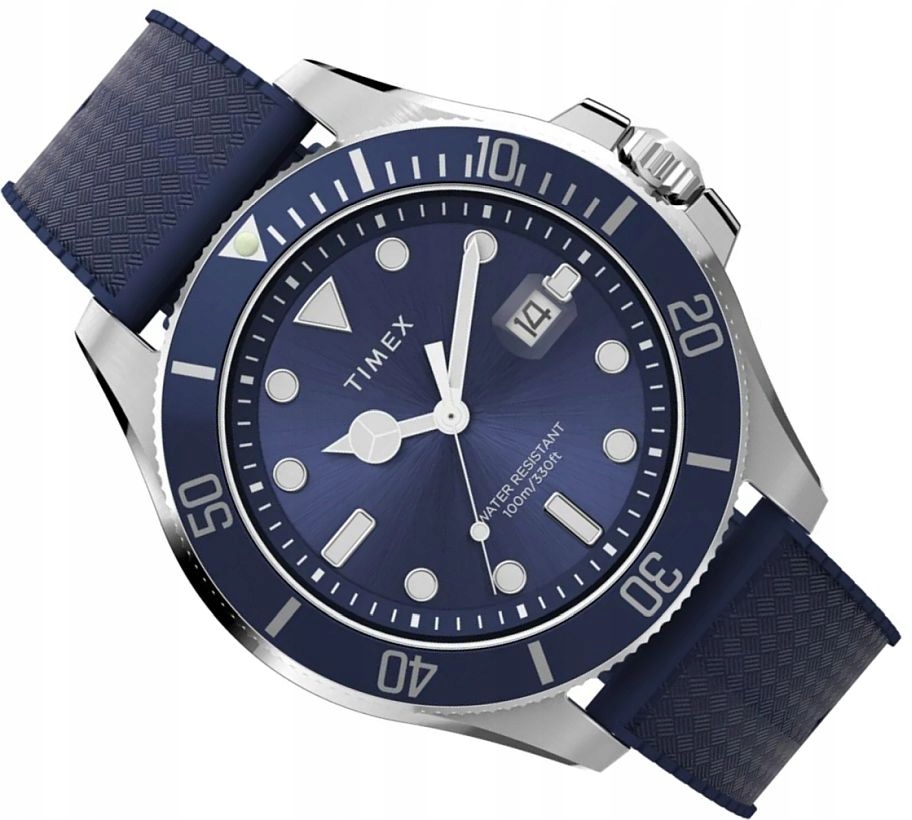 Sportovní Hodinky Pro Mládež Diver Modré Timex TW2Y05000 S Lupkou Ø44mm