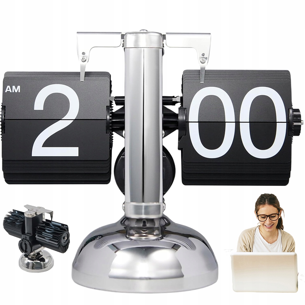 Stojící Mechanický Stolní Klapkový Hodinový Stroj Vingtage, Automatická Stolní Klapka