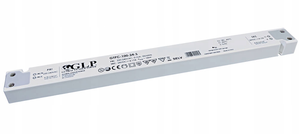 GLP PSU: 12V/8.34A, CV, plastic case, slim, GLP, GTPC-100-12-S