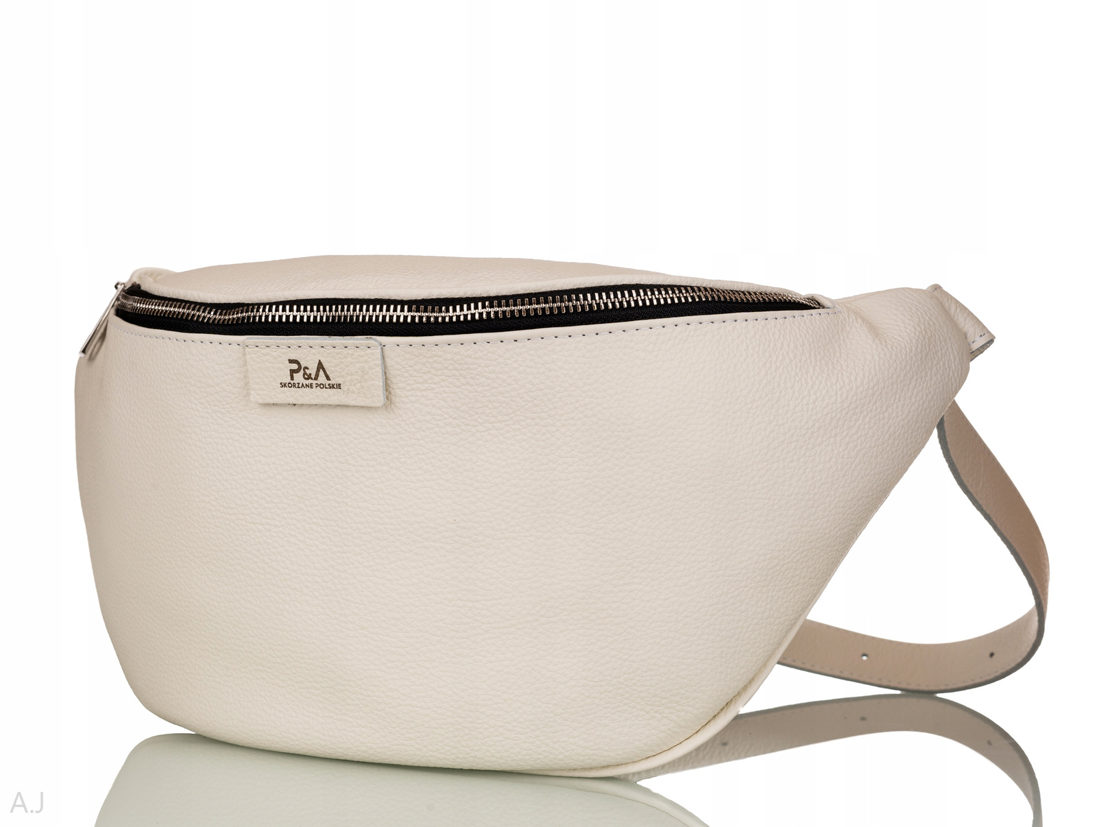 Dámská kožená ledvinka velká crossbody kabelka z kůže na boky prostorná