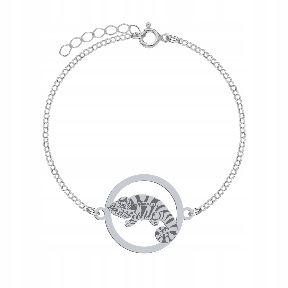 Stříbrný náramek s chameleonem 925 Dárek Šperky Žena Gravírování