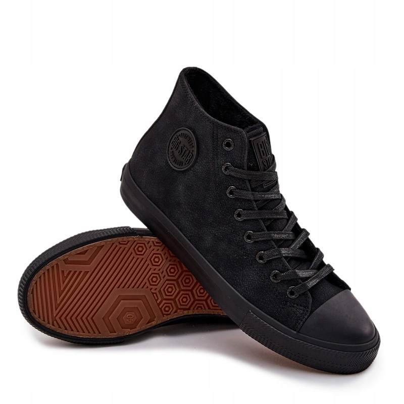 Pánské Zateplené Tenisky Big Star OO174247 Hi-poly Systém Černé 40