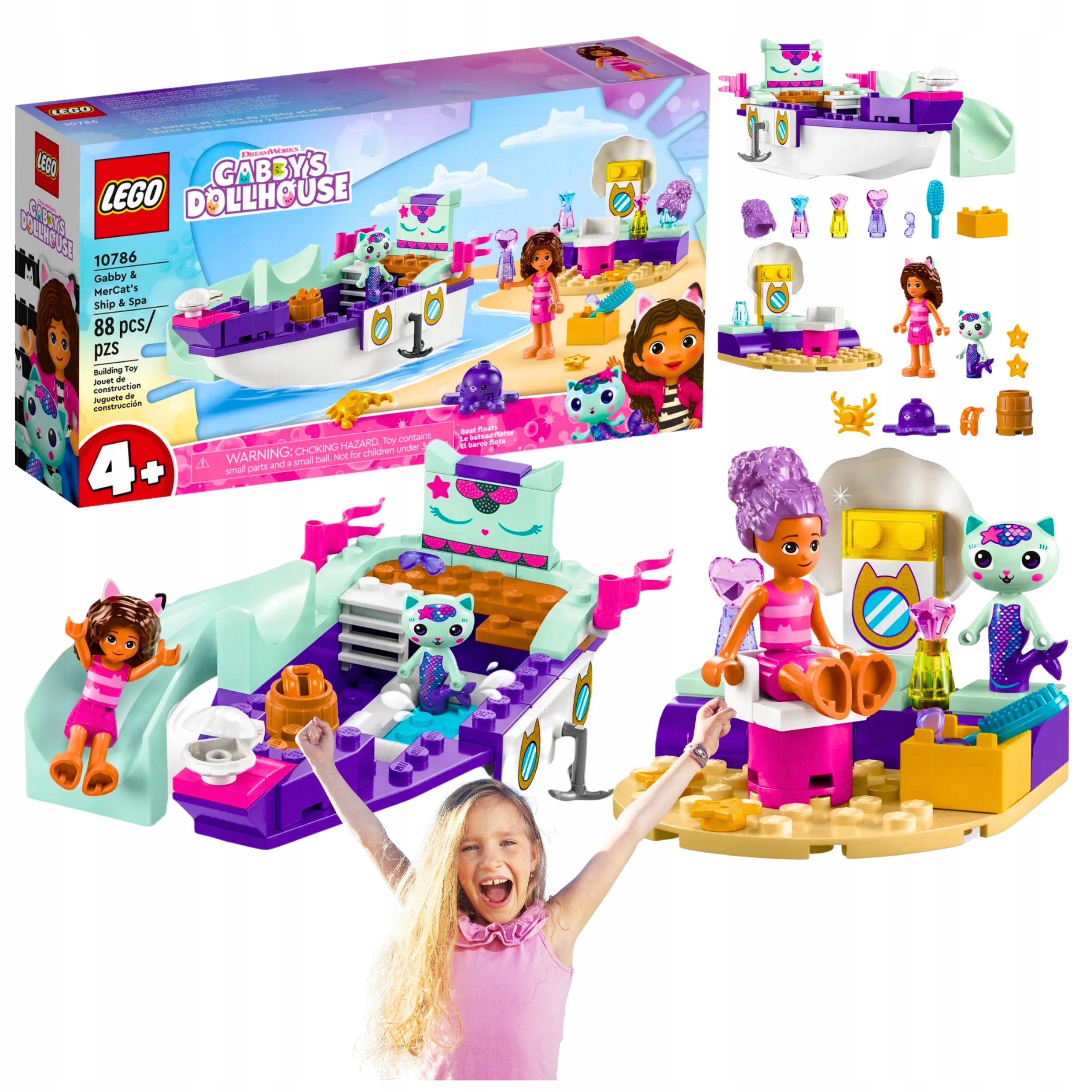 Set Lego Mořské Panny Loď A Spa Gabi Gabby's Dollhouse Koci Dom Outlet