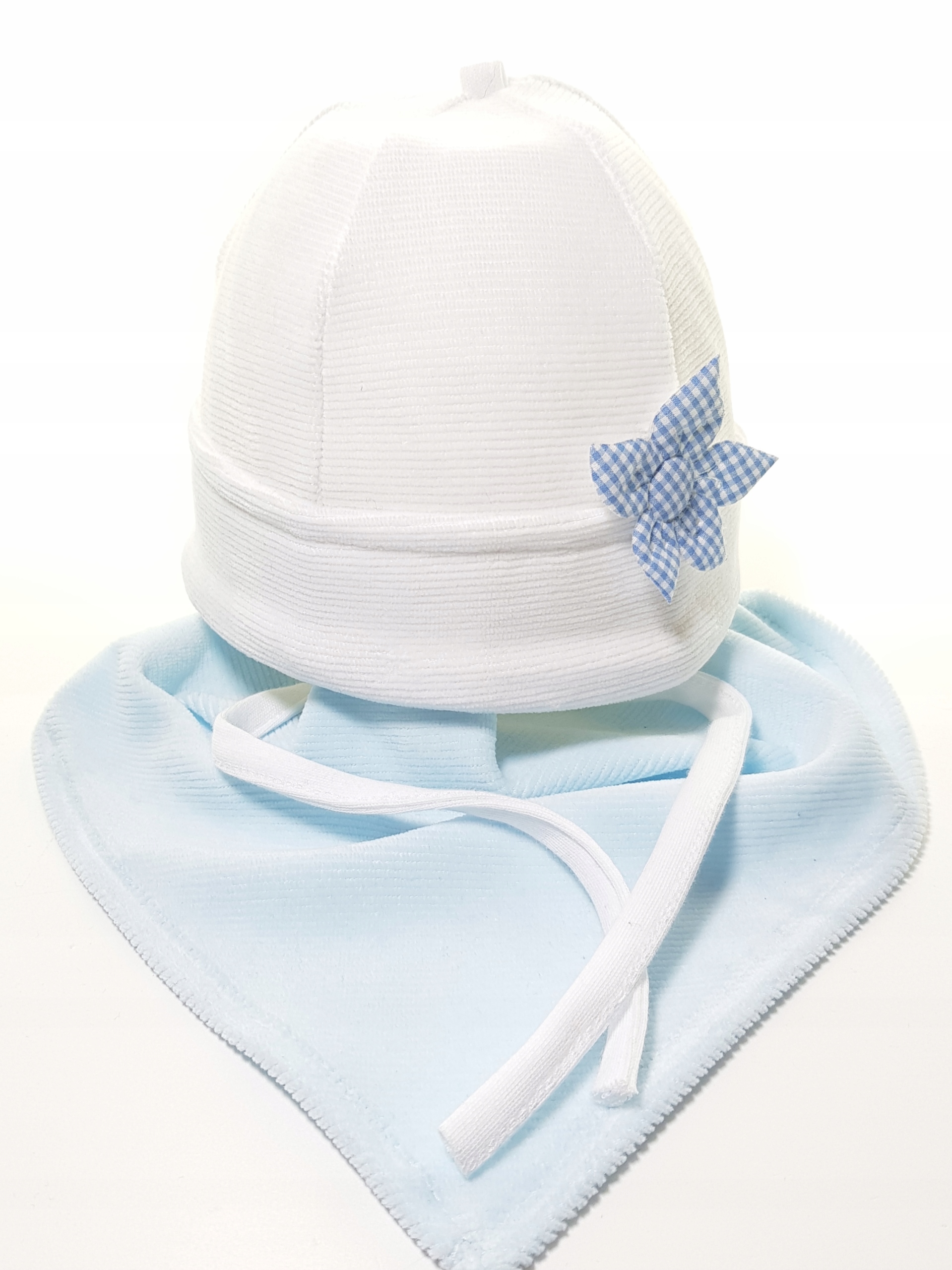 POLSKI NIEMOWLĘCY KOMPLET CZAPKA CHUSTKA CZAPECZKA CHUSTECZKA NOWORODEK 0-3 Kolor różowy