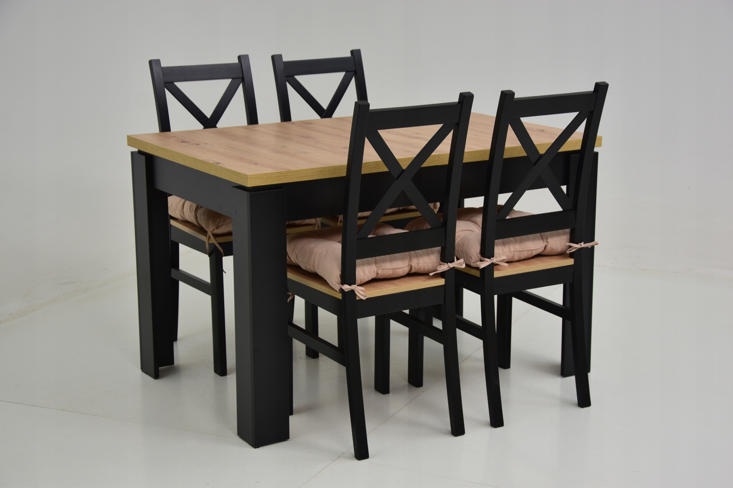 4 krzesła BOHO do jadalni stół ROZKŁADANY ARTISAN Grubość blatu 3.2 cm