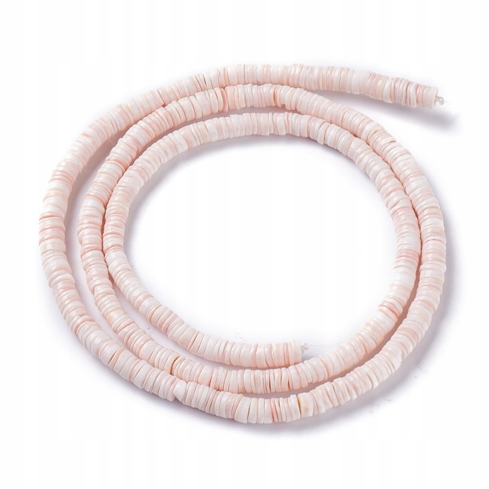 Korálky Přírodní Růžová Mušle, Disk, 5-6x1-2.5mm, 523ks 63cm šňůra