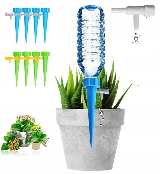 NAWADNIACZ DO KWIATÓW ROŚLIN OGRODU DONICZEK Z KRANIKAMI 10szt NA BUTELKI Marka bez marki