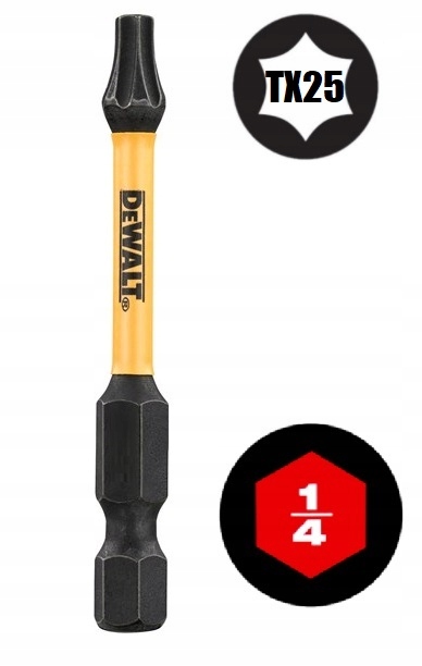 

Dewalt Bity TX25 T25 57mm udarowe Torsion Torx