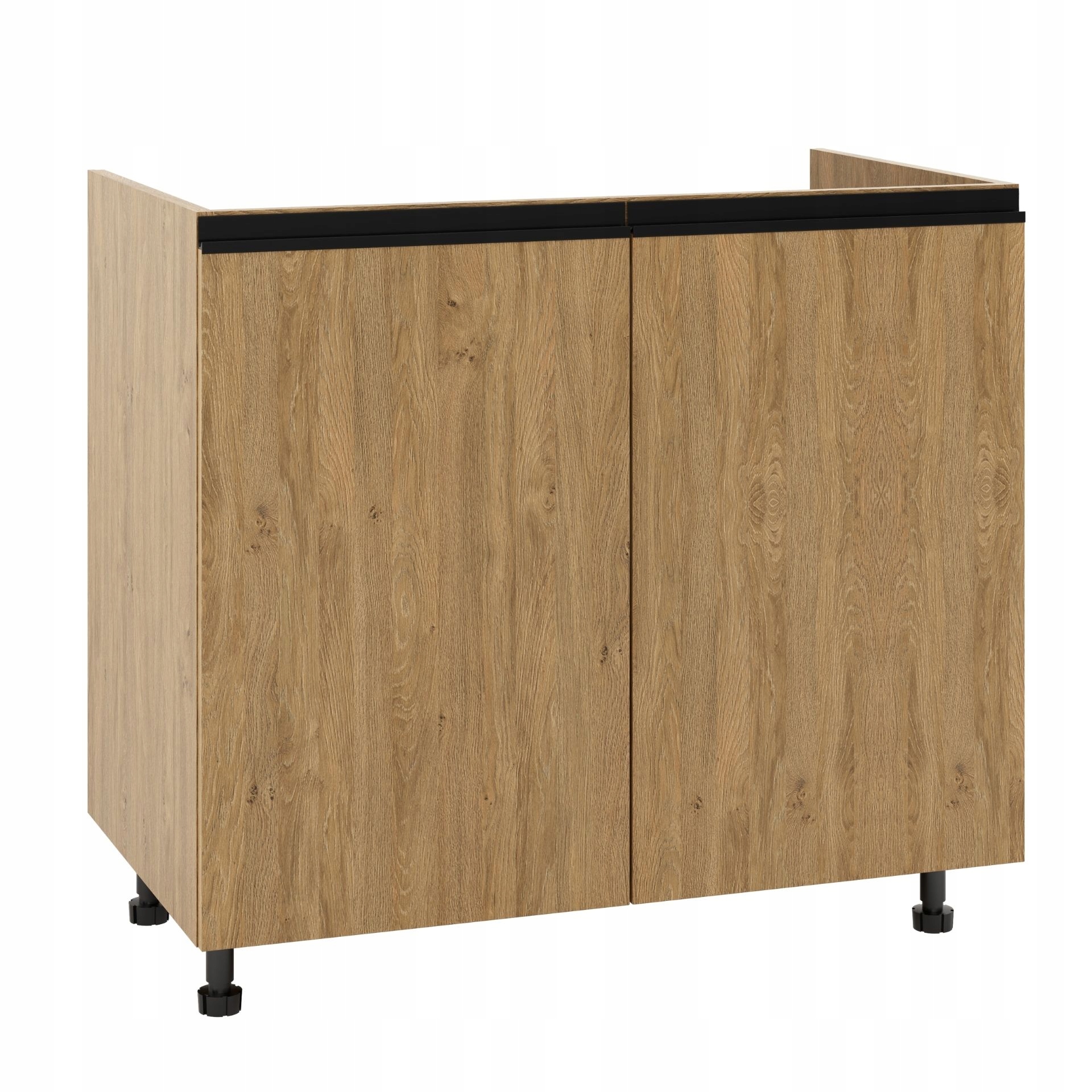 Skříňka pod dřez 90 Tal dub kamenný lišta černá