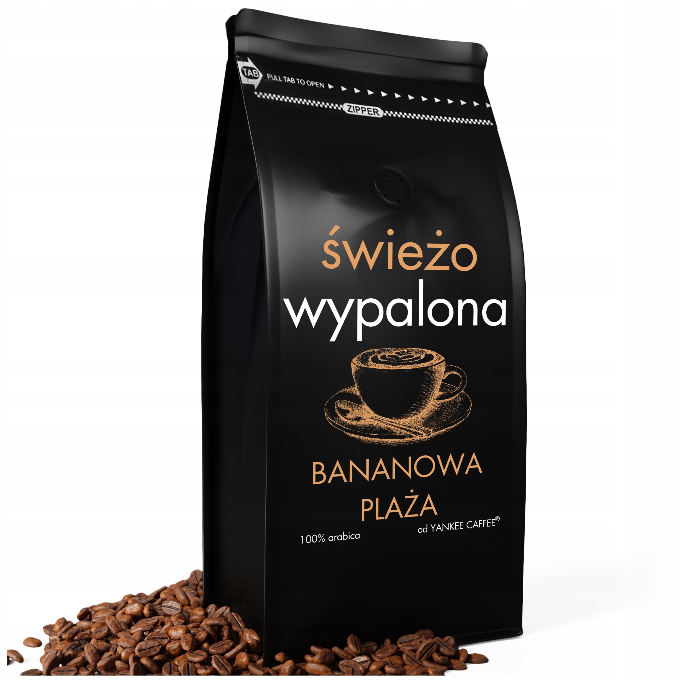 Levně Káva zrnková do kávovaru 1kg Čerstvě Pražená 100% Arabica ochucená Banánová
