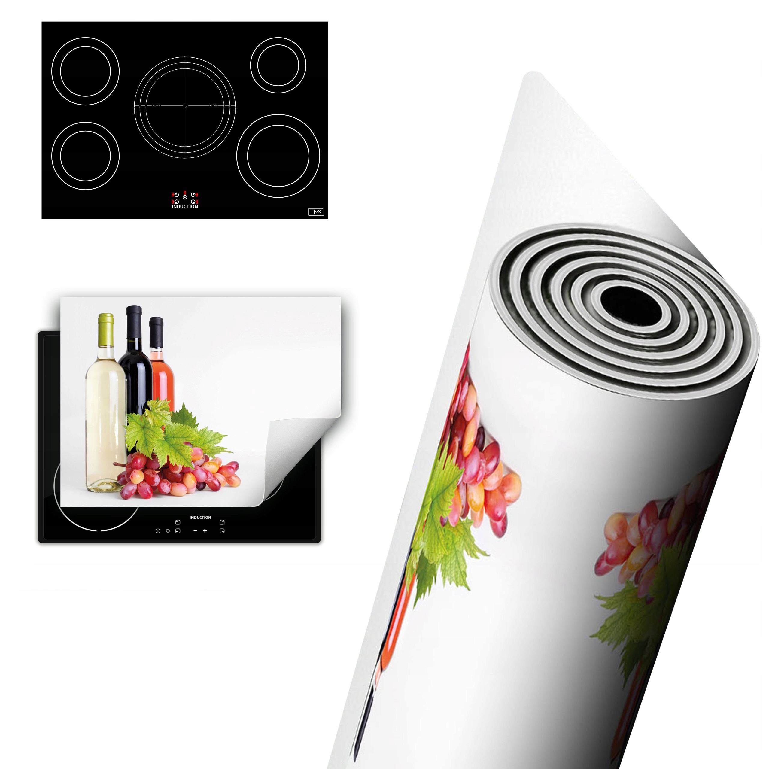Vinylová Ochranná Deska Na Indukci 80x52 bílá víno