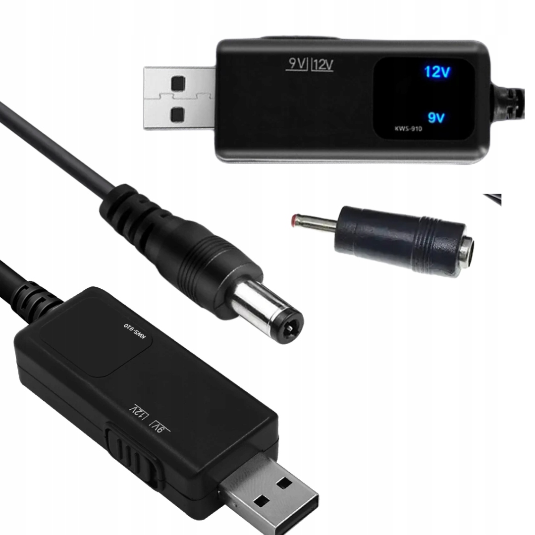 USB auf DC Adapterkabel 1m 5V auf 12V 5.5x2.1mm Step-up Stromkabel