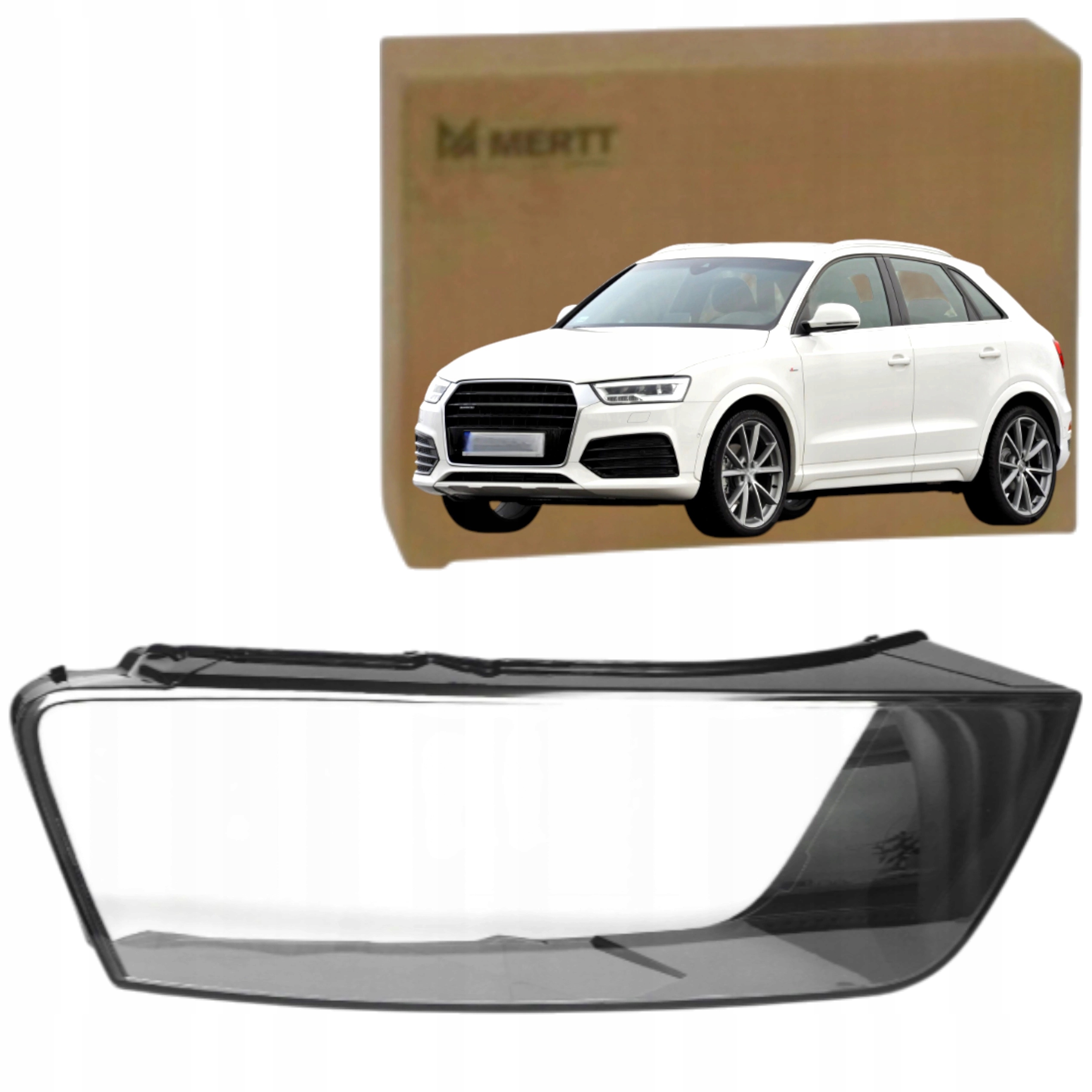 Klosz sklo světlometu předního světla Audi Q3 2016-2018 Pravé