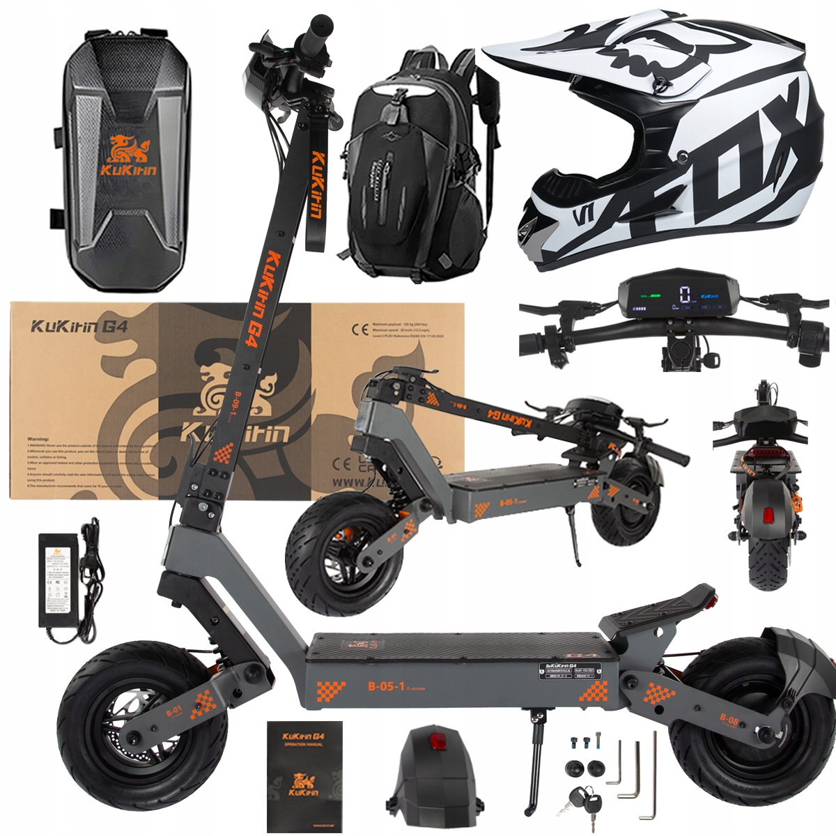 KuKirin G4 Skládací elektrická vozidla 2000W 70KM/H 60V 20Ah 75km Dárek