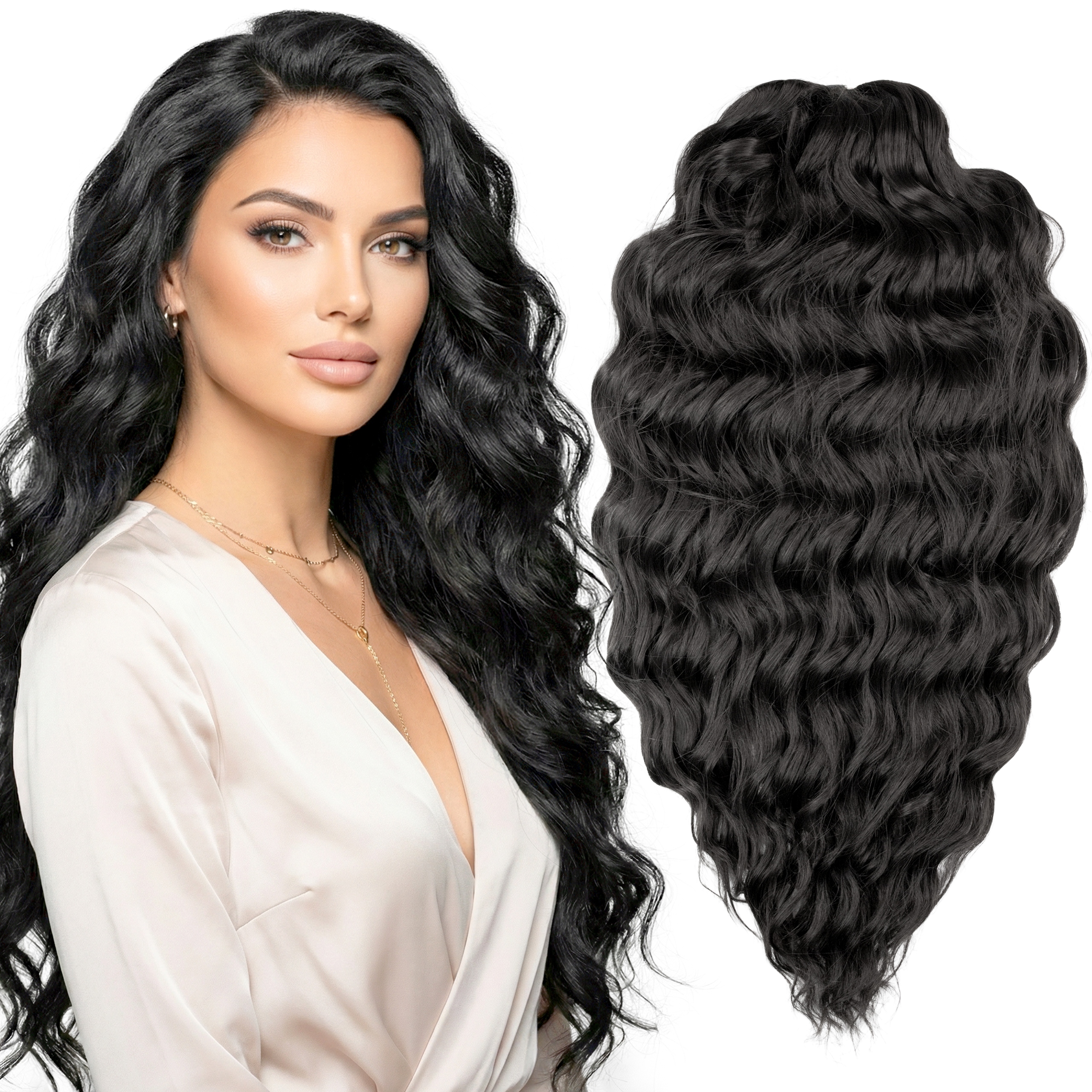 Włosy syntetyczne do czesania Afroloki Crochet Hair Body Wave Anna 1#