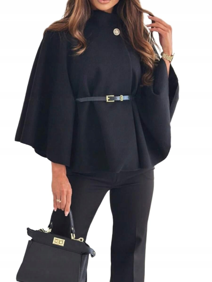 SHEIN ELEGANCKI KRÓTKI PŁASZCZ Z PASKIEM S