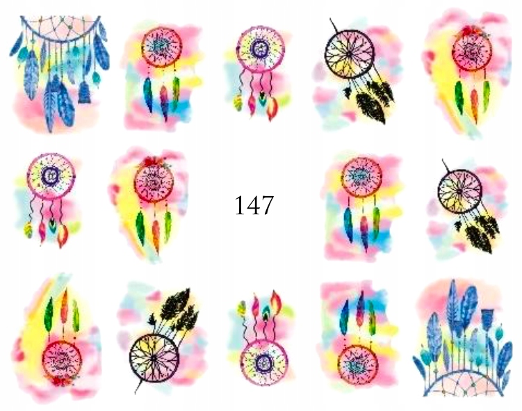 

Naklejki wodne na paznokcie Łapacz Snów 147