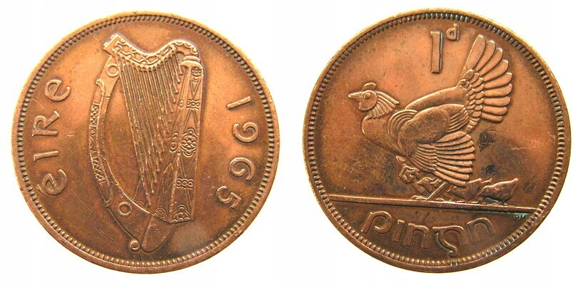 7537. IRLANDIA, 1 PENS, 1965. ST.2+